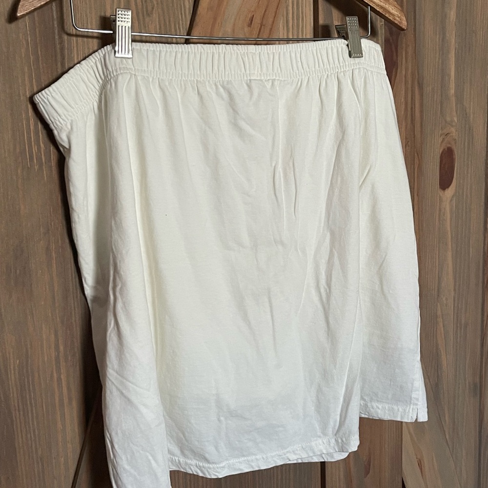 White Elastic Waist Skort